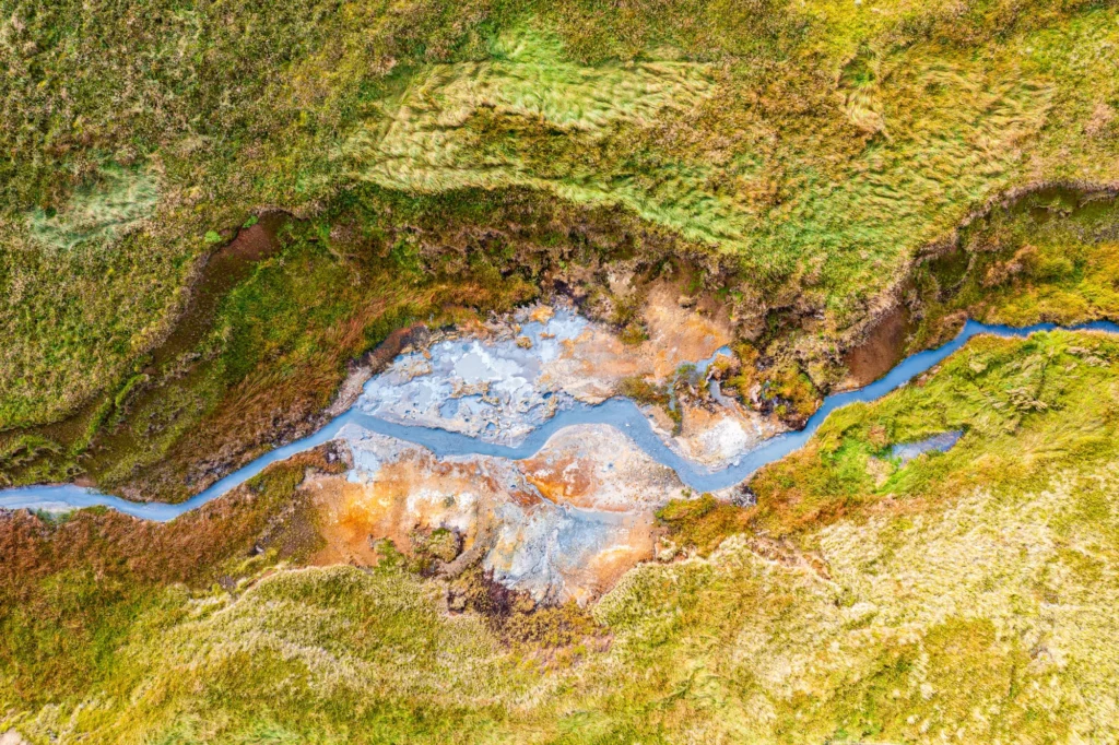 luchtfoto's Top down shot IJsland drone